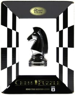 Cast Puzzle Paard Zwart - Schaakstuk - Breinbreker