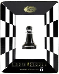 Cast Puzzle Pion Zwart- Schaakstuk - Breinbreker