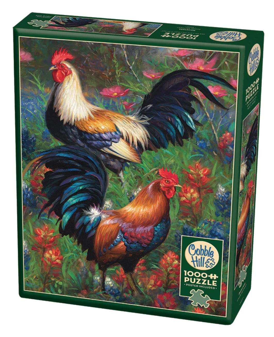 Cobble Hill Hanen Tussen De Bloemen - Puzzel Van 1000 Stukjes 4 Cobble Hill Hanen Tussen De Bloemen - Puzzel Van 1000 Stukjes - Afbeelding 2