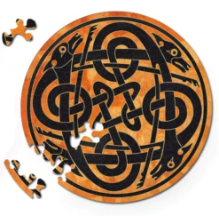 Curiosi Honden - Dubbelzijdige Ronde Puzzel In Hout - 88 Stukjes