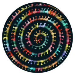 Curiosi Millepedes - Dubbelzijdige Ronde Puzzel In Hout - 324 Stukjes -Puzzelwinkel curiosi millepedes dubbelzijdige ronde puzzel in h 3