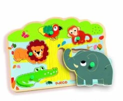 Djeco Geluidenpuzzel - De Zoo - 5 Stukjes
