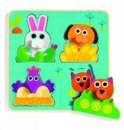 Djeco Kiekeboe Op De Boerderij - 4 Stukjes