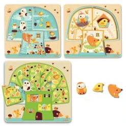 Djeco Laagjespuzzel - Boom Vol Leven - 12 Stukjes -Puzzelwinkel djeco laagjespuzzel boom vol leven 12 stukjes 2