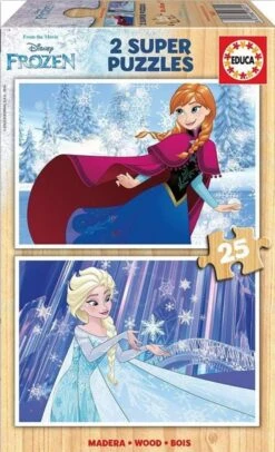 Educa HOUT: Frozen - 2 Puzzels Van 25 Stukjes