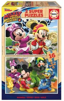 Educa HOUT: Mickey Mouse - 2 Puzzels X 16 Stukjes