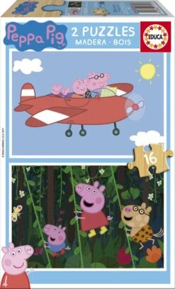 Educa HOUT: Peppa Pig - 2 X 16 Stukjes