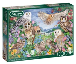 Falcon Uilen In Het Bos - Puzzel Van 1000 Stukjes