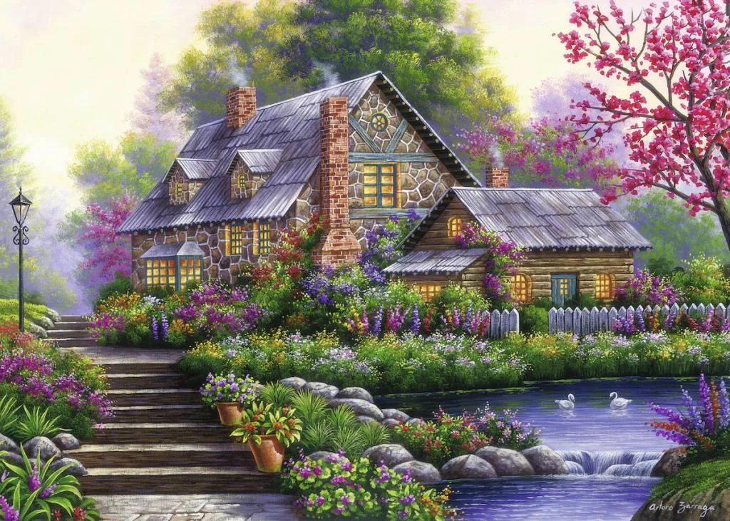 Ravensburger Romantische Cottage - 1000 Stukjes 3 Ravensburger Romantische Cottage - 1000 Stukjes