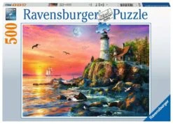 Ravensburger Vuurtoren In De Avond - Puzzel Van 500 Stukjes