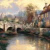 Schmidt Het Dorp Cobblestone Brooke - Thomas Kinkade - Puzzel Van 1000 Stukjes -Puzzelwinkel schmidt het dorp cobblestone brooke thomas kinkade