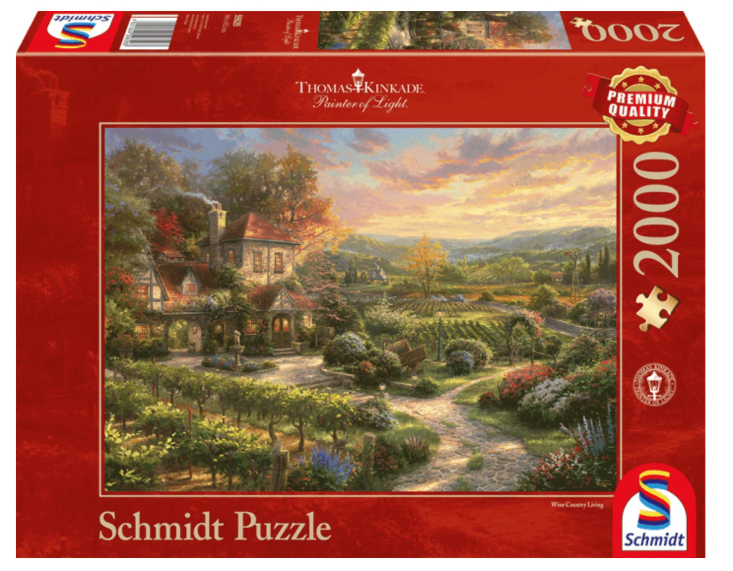 Schmidt In De Wijngaarden - Thomas Kinkade - Puzzel Van 2000 Stukjes 4 Schmidt In De Wijngaarden - Thomas Kinkade - Puzzel Van 2000 Stukjes - Afbeelding 2